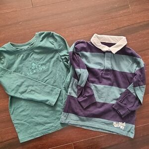 Cat & Jack Green Shirts And  Long Sleeve Polo